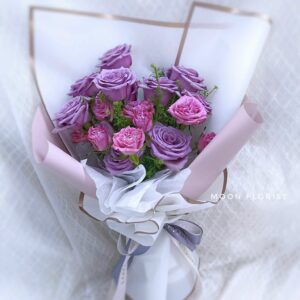 母親節花束, Moon Florist - 活力10支紫玫瑰04