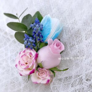 結婚花球, 襟花, Moon Florist -鮮花花球藍色鬱金香07