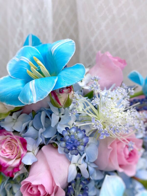 結婚花球, 襟花, Moon Florist -鮮花花球藍色鬱金香08