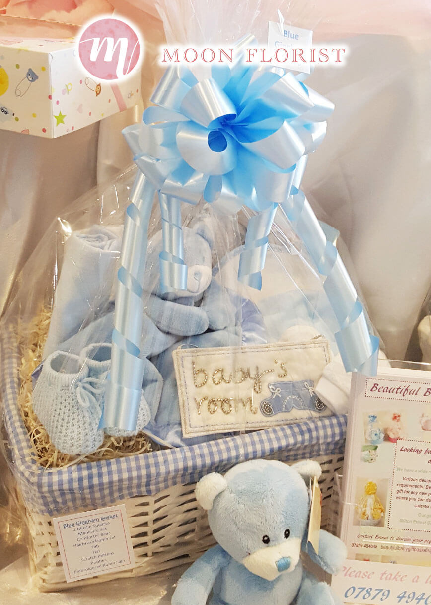 BB禮物籃, 初生嬰兒禮物, Moon Florist - BB gift blue