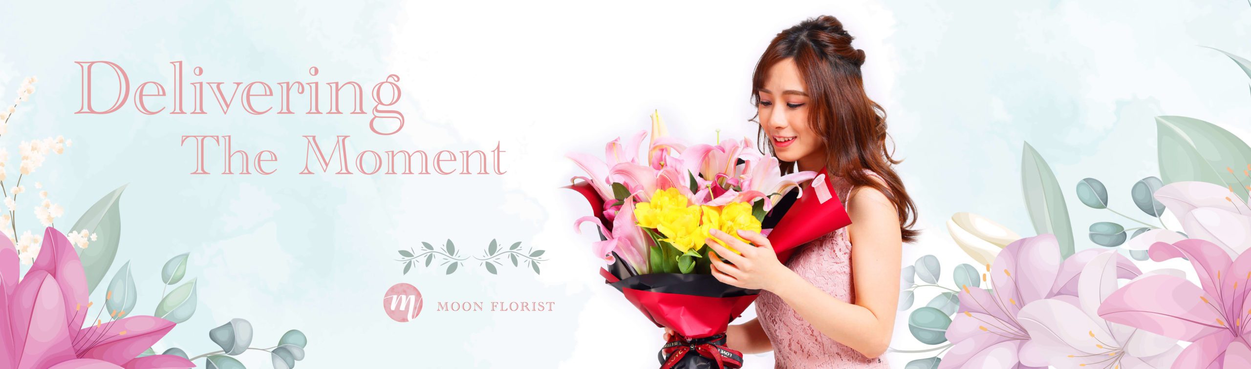 百合花束, 火百合花束, Moon Florist -model banner