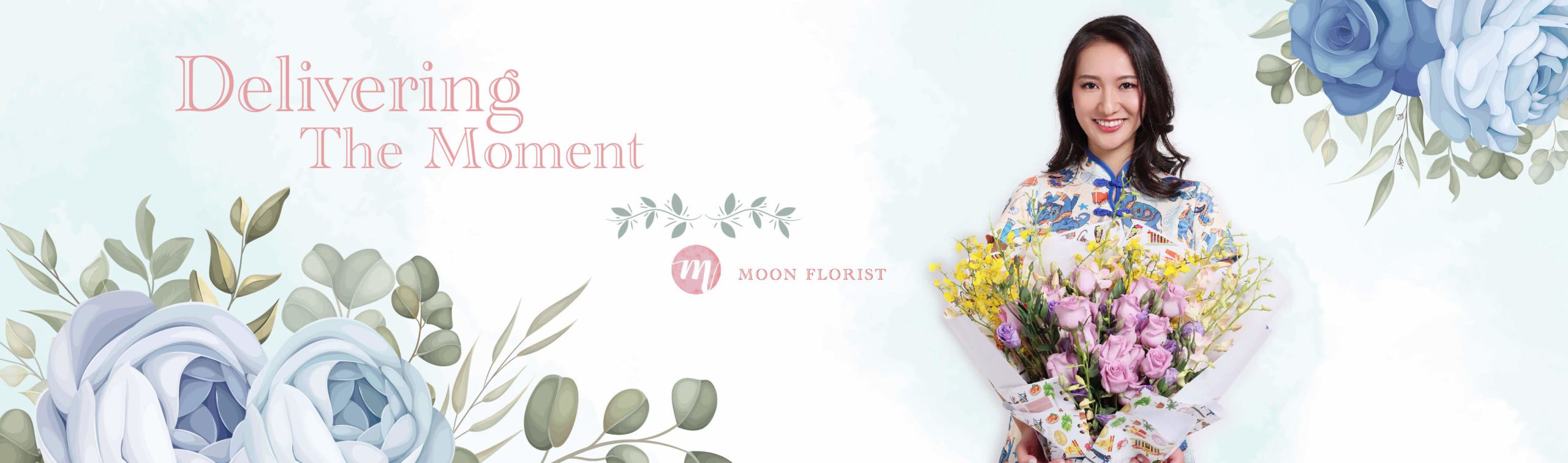 買花, 網上買花, Moon Florist -model banner01