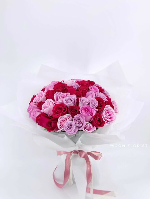 求婚花束, 求婚花, Moon Florist -完美的快樂50枝混合玫瑰02