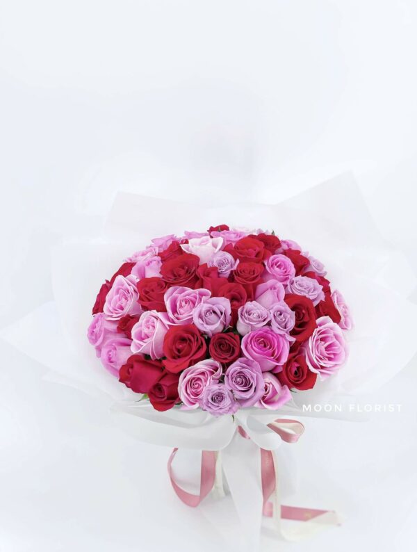 求婚花束, 求婚花, Moon Florist -完美的快樂50枝混合玫瑰01