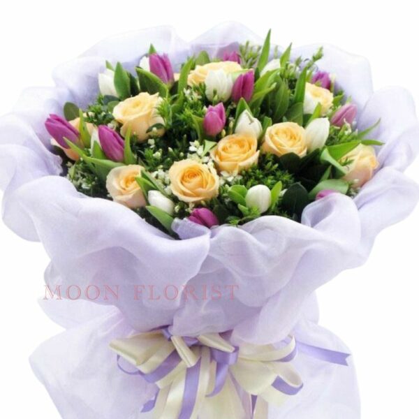 鬱金香花束，紫色鬱金香花束230614018